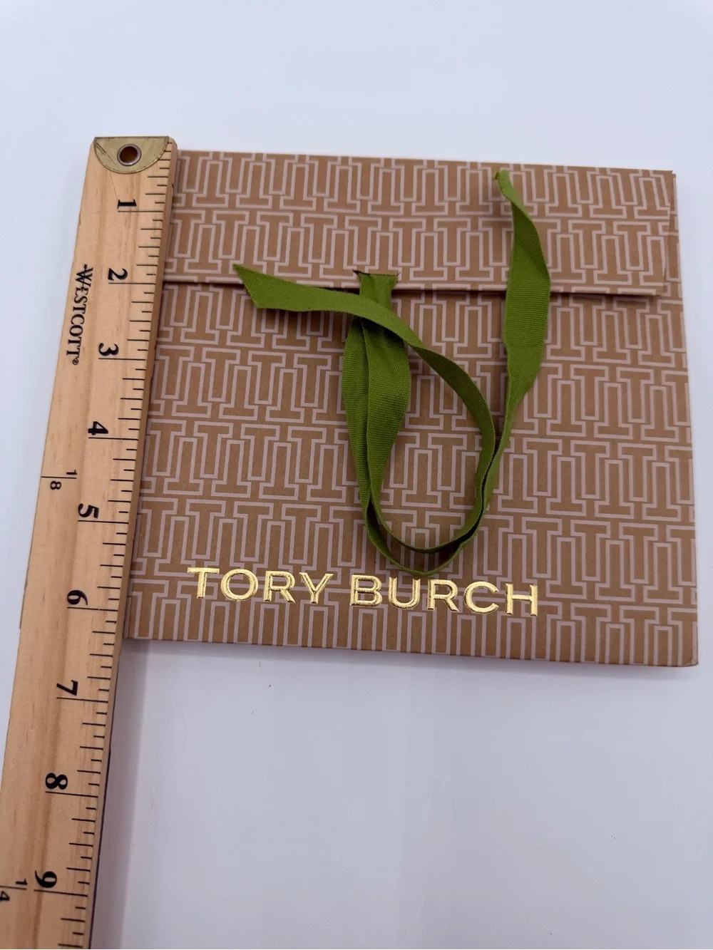 Authentic Tory Burch 2026 Small Flap Top Gift Bag Ribbon Tie Like New
